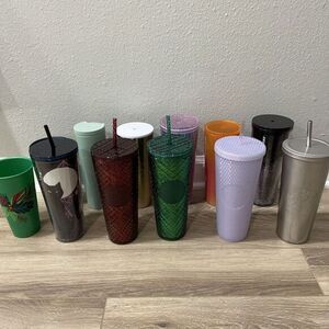 Lot of 12 Starbucks Tumbler Cups 24oz Lilac, Christmas,‎ Halloween Colors